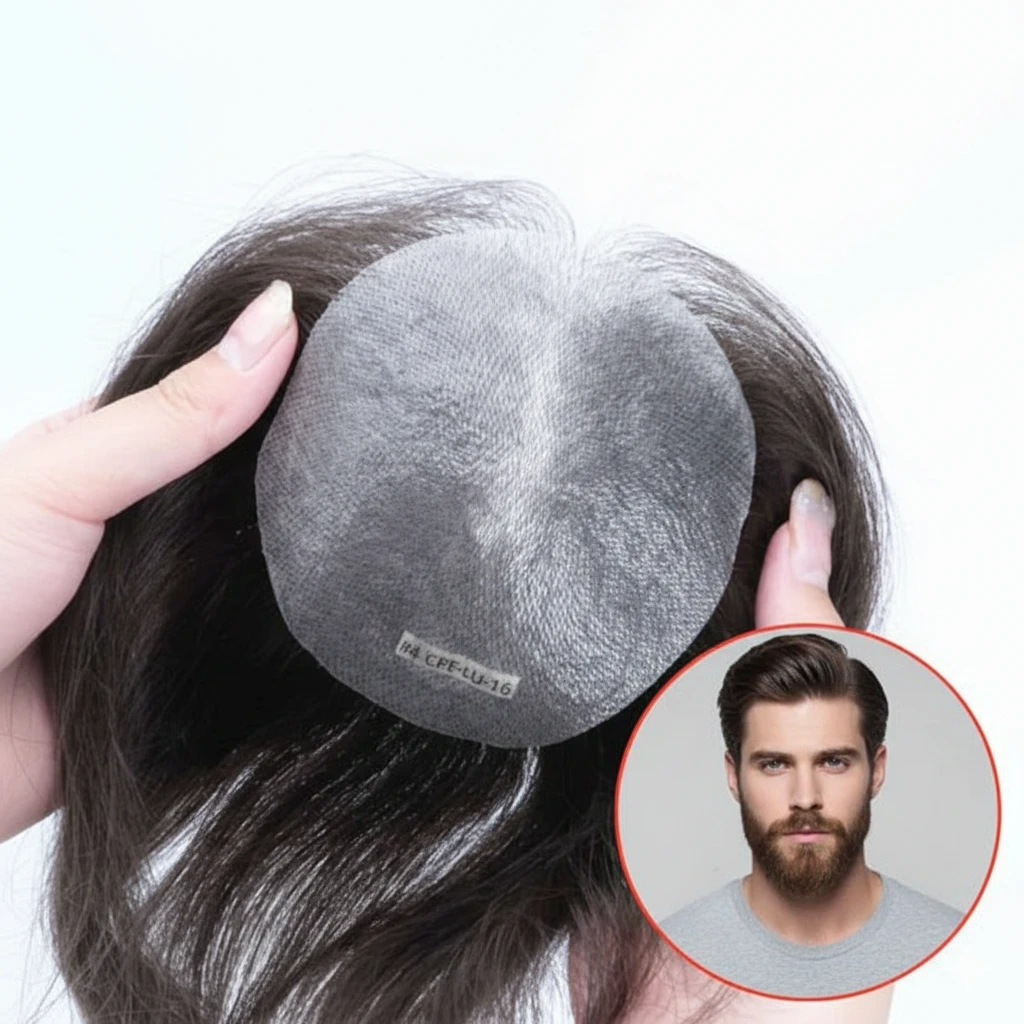 HHB Thin Skin Hair System for Crown Area single split knots.