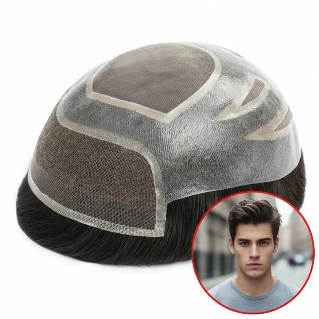 HHB Fine Mono Hairpiece With Skin Gauze Perimeter and Lace Front