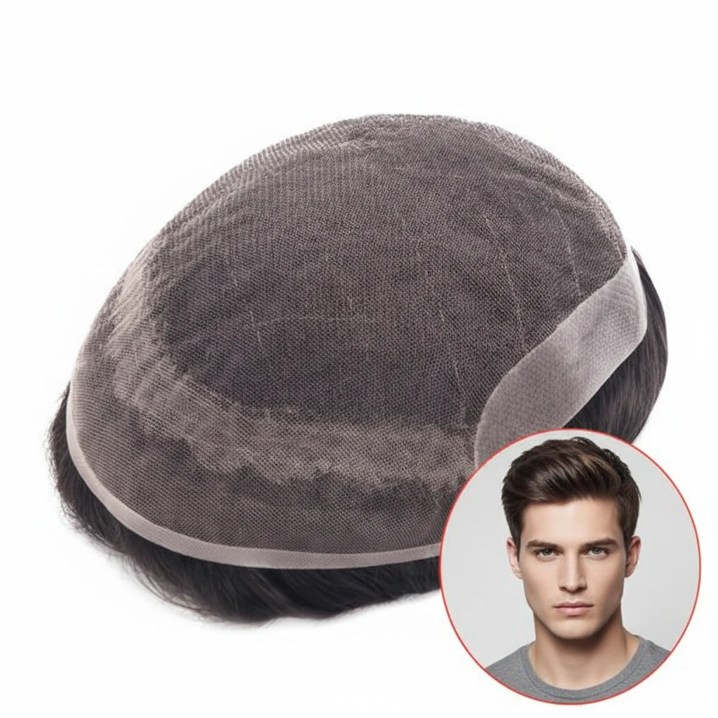 HHB Lace Hair System With PU Back and Sides