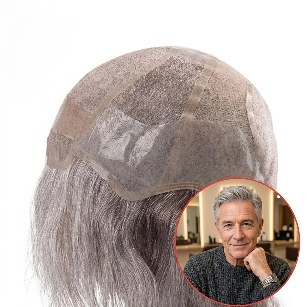HHB Male Wig Anti-Slip Silicone Skin hair piece